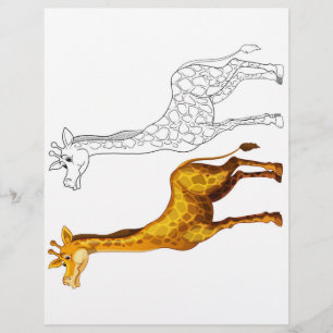 Page de coloriage de la girafe de Cute