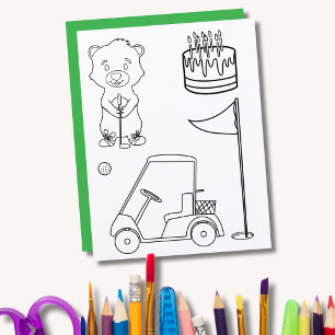 Page de coloriage de mini-putt Putt Anniversaire m