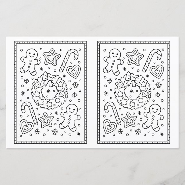 Page de coloriage de Noël pour les enfants Pain d' (Devant)