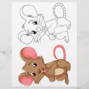 Page de coloriage de souris Cartoon