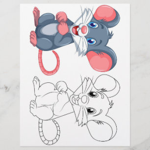 Page de coloriage de souris Cartoon