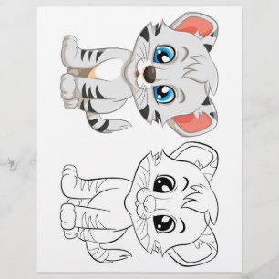 Page de coloriage de tigre mignon