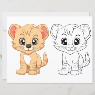 Page de coloriage de tigre mignon