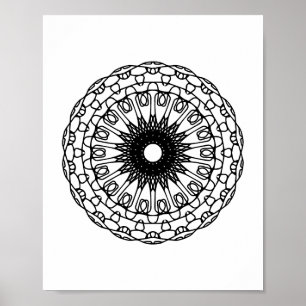 Page de coloriage Mandala do-it-yourself affiche d