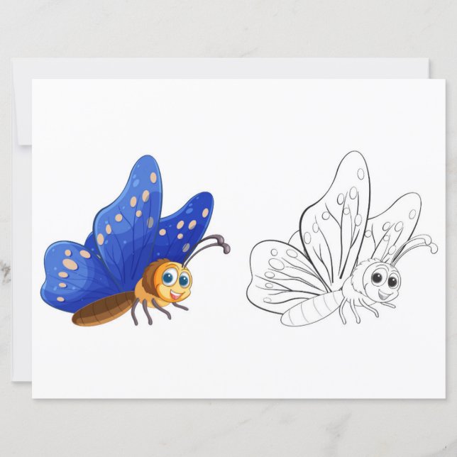 Page de coloriage papillon mignon (Devant)