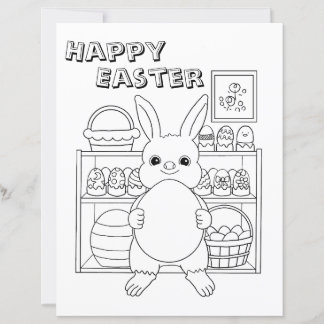 Page de coloriage pour enfants du lapin de Pâques 