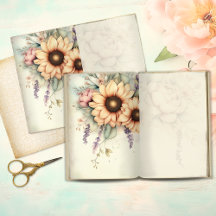 Page de journal de bord Vintage Sunflower Duo