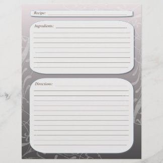 Page de recette en tourbillon de couleur gris