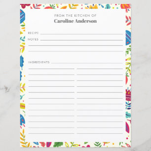 Page de recette personnalisée Cute Scandinavian Fl