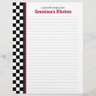 Page de recette Vérification en noir et blanc avec
