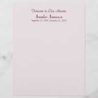 Page de remplissage du livre commémoratif, rose pâ
