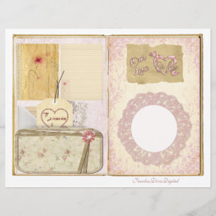Page de scrapbook Junk Journal de mariage vintage