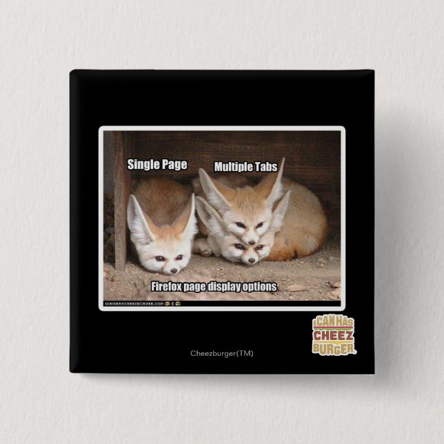 Page display options 2 inch square button (Front)