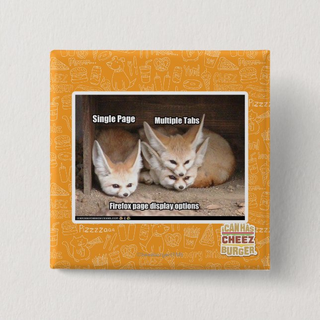 Page display options 2 inch square button (Front)