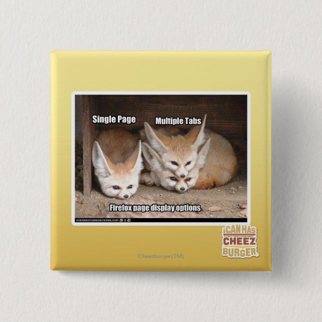 Page display options 2 inch square button (Front)