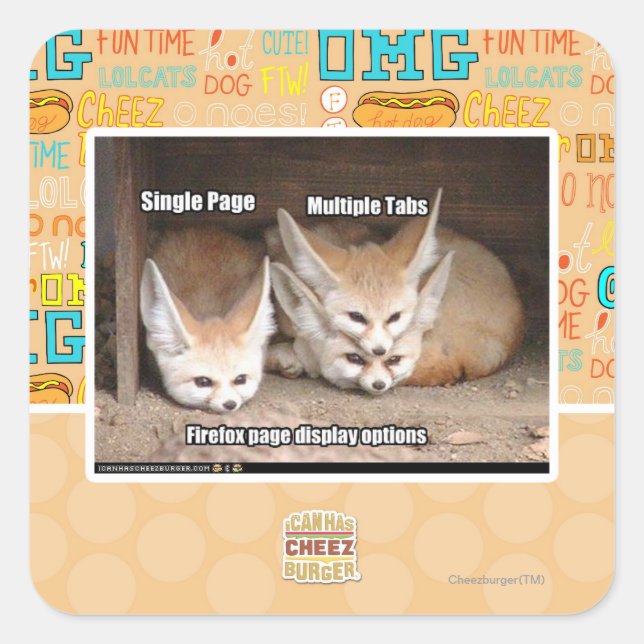 Page display options square sticker (Front)