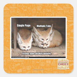 Page display options square sticker