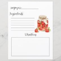 Page du livre de recettes pour la confiture de fra