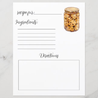 Page du livre de recettes pour les cookies à puces