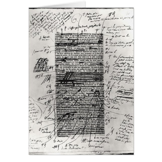 Page d'un des travaux du Balzac (Devant)
