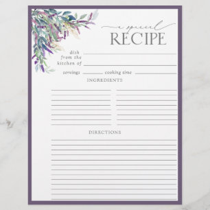 Page Elegant Lavender Fête des mariées Recette Cla