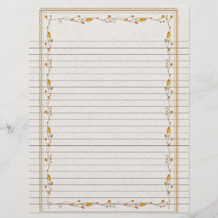 Page Elégante Gold Floral Bordure Lined Recette