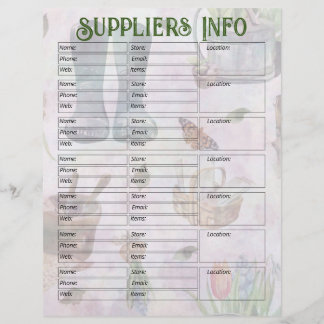 Page Fournisseurs du planificateur de jardin flora