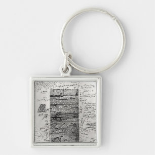 Page from one of Balzac's works Keychain