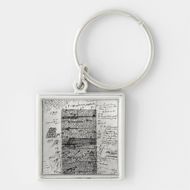 Page from one of Balzac's works Keychain (Front)
