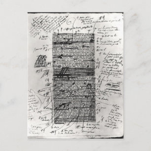 Page from one of Balzac's works Postcard