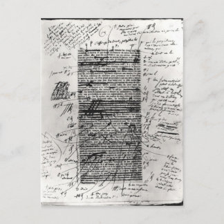 Page from one of Balzac's works Postcard