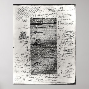 Page from one of Balzac's works Poster