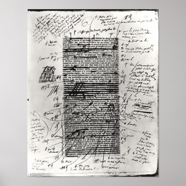 Page from one of Balzac's works Poster (Front)