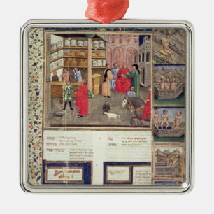 Page from the 'Canon of Medicine' by Avicenna Metal Ornament