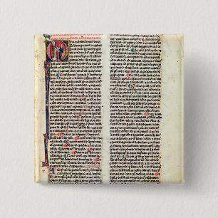 Page from the 'Somme de Theologie' 2 Inch Square Button