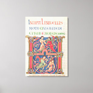 Page from the Winchester Bible, c.1150-80 Canvas Print