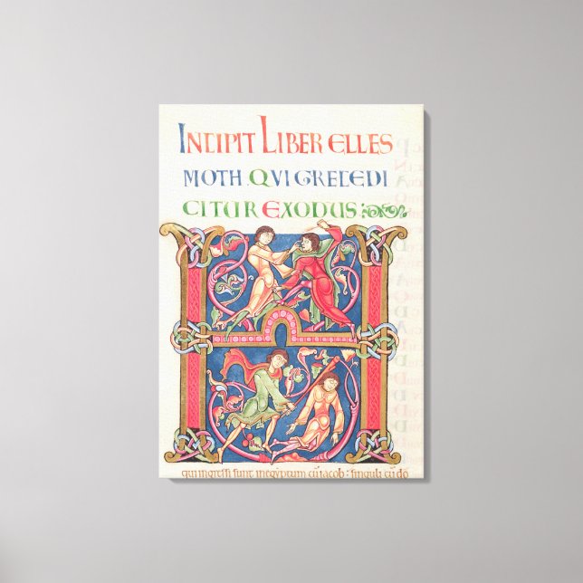 Page from the Winchester Bible, c.1150-80 Canvas Print (Front)