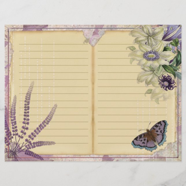 Page Journal Floral Passion vintage (Devant)