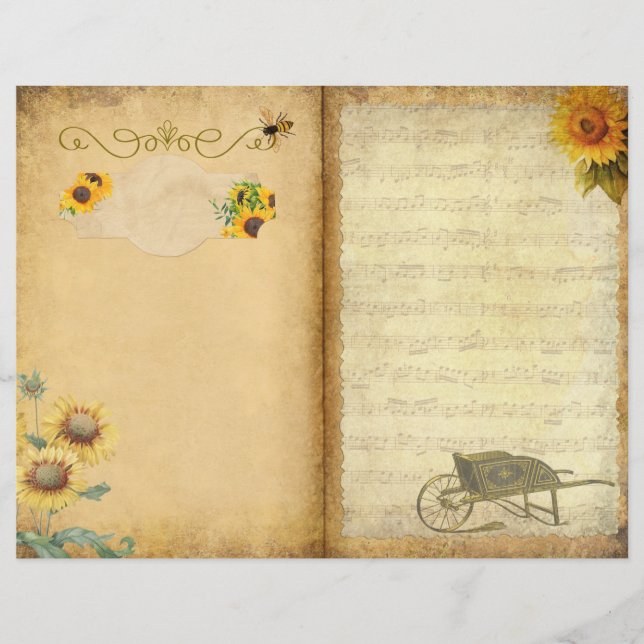 Page Journal Vintage Sunflower (Devant)