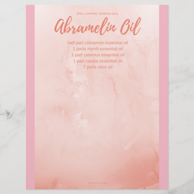 Page Livre des ombres : Casting des sorts : Huile  (Devant)