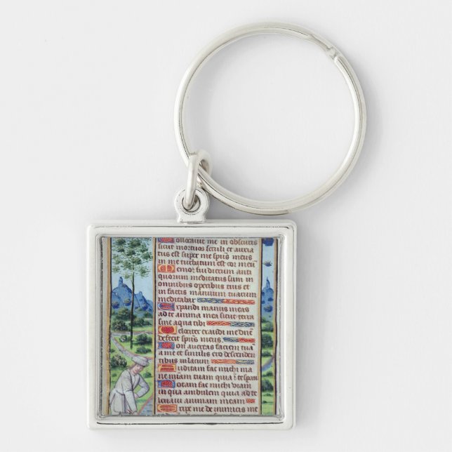 Page of Latin text with border Keychain (Front)