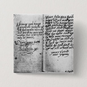 Page of manuscript 2 inch square button