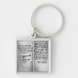 Page of manuscript keychain
