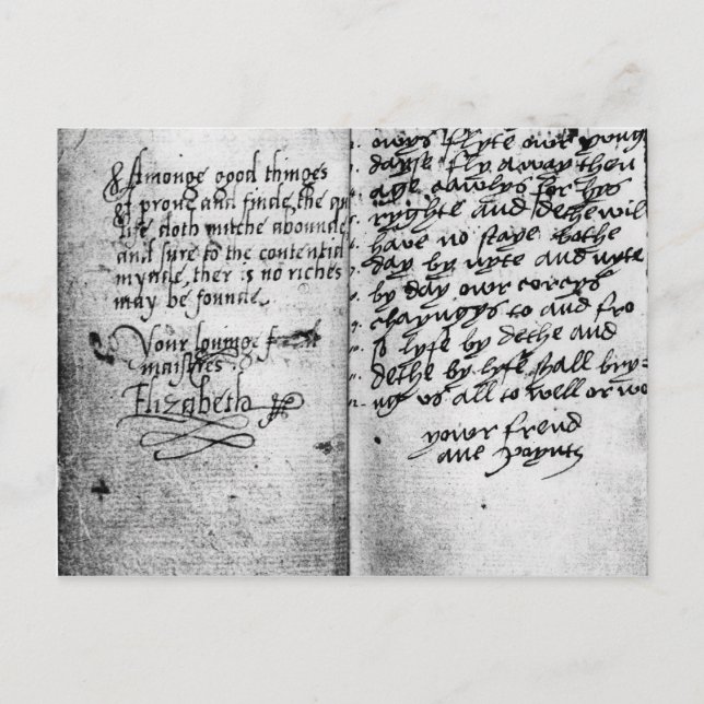 Page of manuscript postcard (Front)