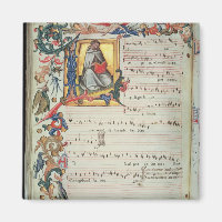 Page of musical notation with a historiated