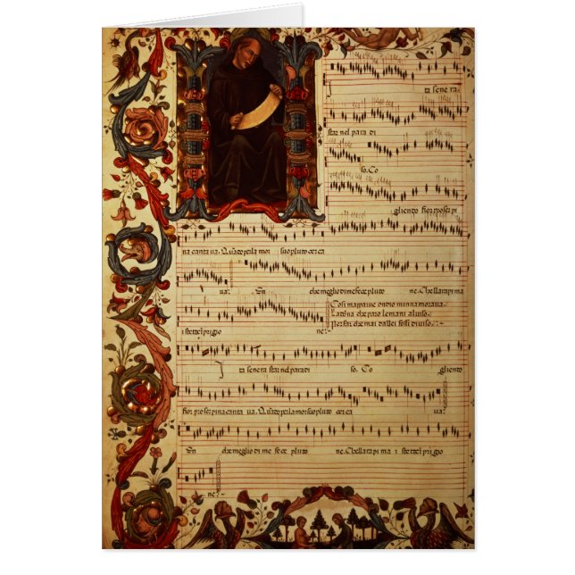 Page of Musical Notation with historiated (Front)
