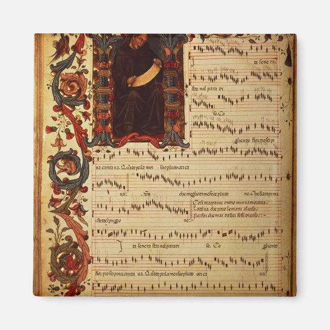 Page of Musical Notation with historiated Magnet (Front)