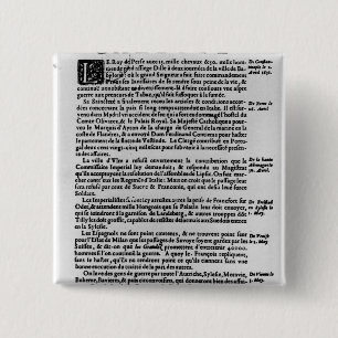 Page of text from 'La Gazette' 2 Inch Square Button
