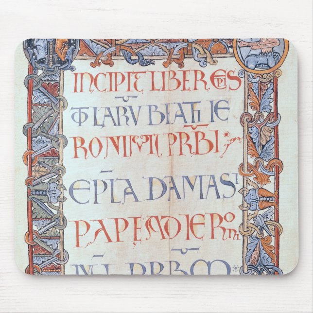 Page of text with a floriated border mouse pad (Front)