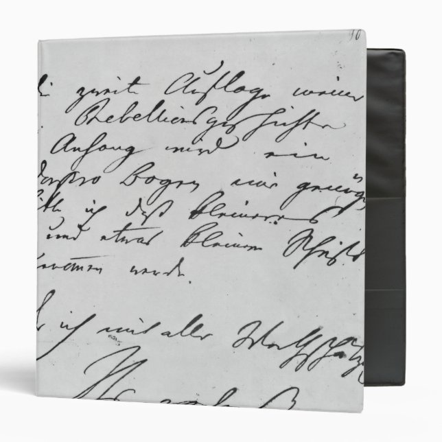 Page of text with his signature binder (Front/Inside)